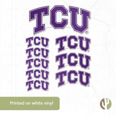 Desert Cactus Texas Christian University Sticker Horned Frogs TCU Vinyl Decals Laptop Water Bottle Car Scrapbook Sheet T3 (Type 3-1) in Saudi Arabia