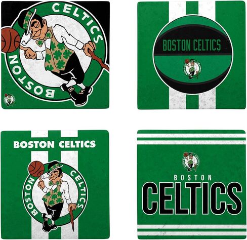 FOCO NBA Official 4-Pack Beverage Drink Stone Coaster Set (Boston Celtics) in Saudi Arabia
