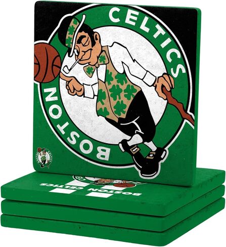 FOCO NBA Official 4-Pack Beverage Drink Stone Coaster Set (Boston Celtics) in Saudi Arabia