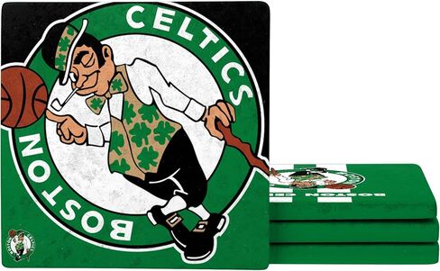 FOCO NBA Official 4-Pack Beverage Drink Stone Coaster Set (Boston Celtics) in Saudi Arabia