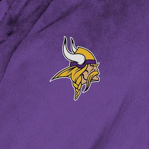 NORTHWEST The Company Official NFL Minnesota Vikings S/M Silk Touch Bath Robe with Number, Purple, 25" x 47" in Saudi Arabia