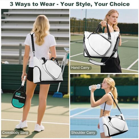 Pickleball Tote Bag with Shoe Compartment and Paddle Storage – Large Capacity Lightweight Pickleball Bag for Women & Men with Water Bottle Holder in Saudi Arabia