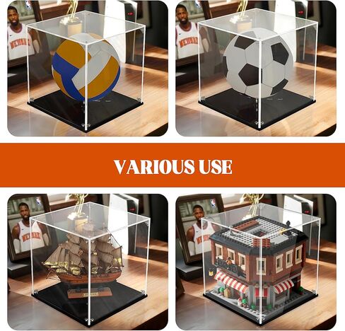 Basketball Display Case, Acrylic Basketball Stand Box and Holder, UV Protected Basketball Case Display Clear for Autographed NBA WNBA Ball, Soccer Ball, Volleyball, Memorabilia-11.5" in Kuwait