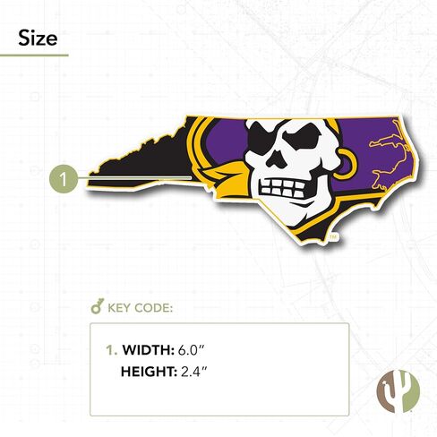 Desert Cactus East Carolina University Pirates ECU Vinyl Decal Laptop Water Bottle Car Scrapbook Sticker (IND 51) in Saudi Arabia