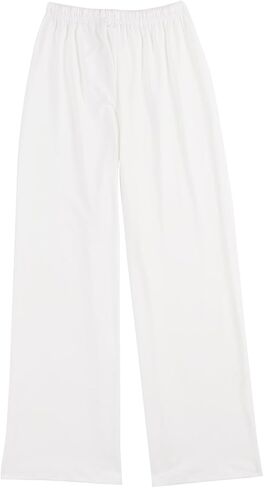 Mxiqqpltky واسعة الساق Sweatpants النساء الخريف الرباط مرونة الخصر مستقيم فضفاض بنطلون طويل وواسع ركض السببية مع جيوب in Kuwait