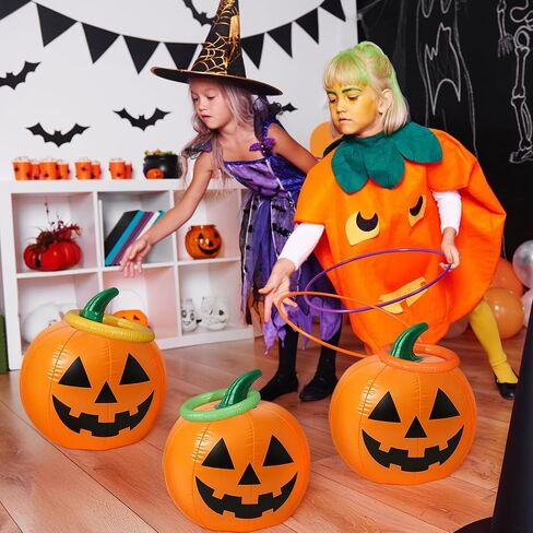 Halloween Ring Toss Game Inflatable Pumpkin Halloween Pumpkin Beach Balls Toys Game Set for Party Yard Garden Lawn Decoration in Saudi Arabia