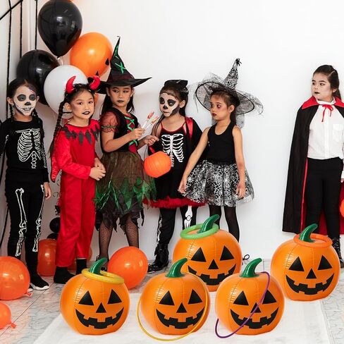 Halloween Ring Toss Game Inflatable Pumpkin Halloween Pumpkin Beach Balls Toys Game Set for Party Yard Garden Lawn Decoration in Saudi Arabia