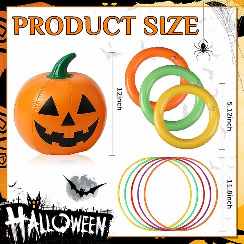 Halloween Ring Toss Game Inflatable Pumpkin Halloween Pumpkin Beach Balls Toys Game Set for Party Yard Garden Lawn Decoration in Saudi Arabia