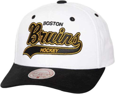 ميتشل آند نيس بوسطن بروينز NHL Tail Sweep Pro Vintage Snapback Hat قبعة بيضاء in Saudi Arabia