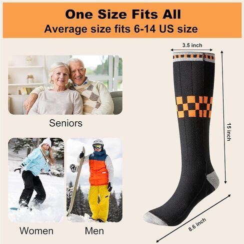 Heated Socks with App Control for Men Women, 5V 8500mAh Battery Rechargeable, Electric Heating Warm Socks Work Up to 10 Hours for Hunting, Camping, Hiking, Walking, Fishing, Cycling, Outdoor Work in Saudi Arabia