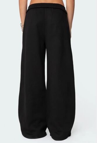 Baggy Wide Leg Sweatpants Women Raw Hem Elastic Waist Oversized Sweatpants for Women Cotton Cozy Pants with Pockets in Saudi Arabia