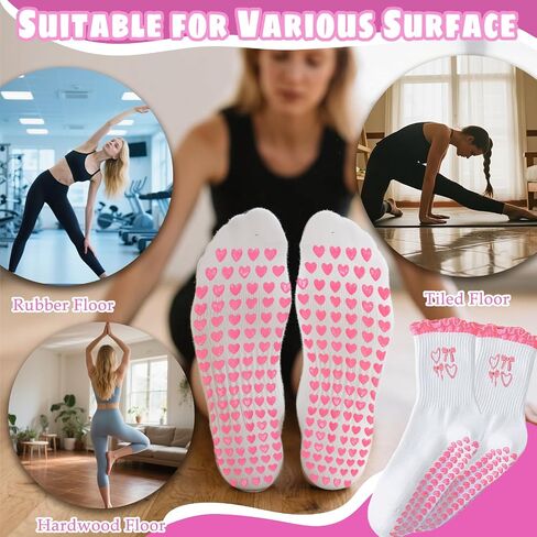 Non-Slip Yoga Socks Cute Embroidery Women's Fitness Pilates Yoga Socks in Saudi Arabia