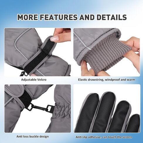 Unisex Waterproof Winter Gloves Touchscreen,Windproof Thermal Ski Gloves for Men Women, Warm for Snowboarding, Hiking, Running,Outdoor Activities in Kuwait