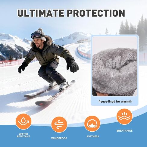 Unisex Waterproof Winter Gloves Touchscreen,Windproof Thermal Ski Gloves for Men Women, Warm for Snowboarding, Hiking, Running,Outdoor Activities in Kuwait