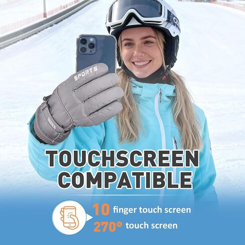 Unisex Waterproof Winter Gloves Touchscreen,Windproof Thermal Ski Gloves for Men Women, Warm for Snowboarding, Hiking, Running,Outdoor Activities in Kuwait