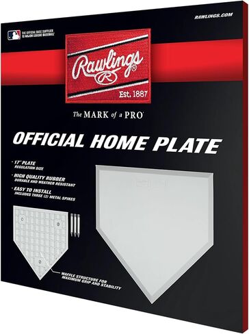 Rawlings | Throw Down Home Plate | Durable Rubber Baseball & Softball Plate with Spikes in Saudi Arabia
