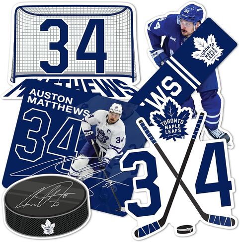 Desert Cactus Toronto Maple Leafs Sticker Team NHL National Hockey League Player Vinyl Decal Laptop Water Bottle Car Scrapbook (Type P2 - Auston Matthews) in Saudi Arabia