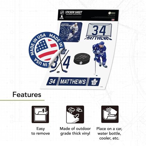 Desert Cactus Toronto Maple Leafs Sticker Team NHL National Hockey League Player Vinyl Decal Laptop Water Bottle Car Scrapbook (Type P2 - Auston Matthews) in Saudi Arabia