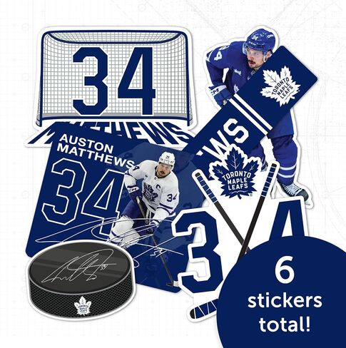 Desert Cactus Toronto Maple Leafs Sticker Team NHL National Hockey League Player Vinyl Decal Laptop Water Bottle Car Scrapbook (Type P2 - Auston Matthews) in Saudi Arabia