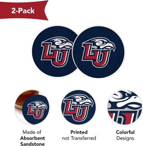 Desert Cactus Liberty University Car Accessories LU Flames Absorbent Sandstone Cup Coasters Licensed Product Set of 2 (Design A) in Saudi Arabia