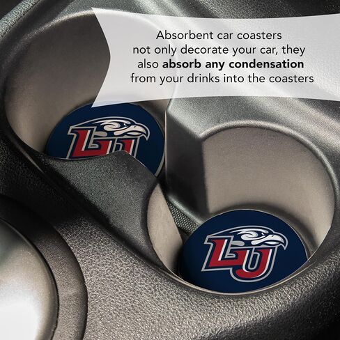 Desert Cactus Liberty University Car Accessories LU Flames Absorbent Sandstone Cup Coasters Licensed Product Set of 2 (Design A) in Saudi Arabia