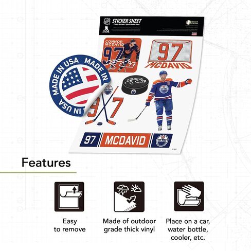 ملصق Desert Cactus Edmonton Oilers لفريق NHL National Hockey League Player ملصق من الفينيل لزجاجة مياه الكمبيوتر المحمول ودفتر قصاصات السيارة (النوع P2 - Connor McDavid) in Saudi Arabia
