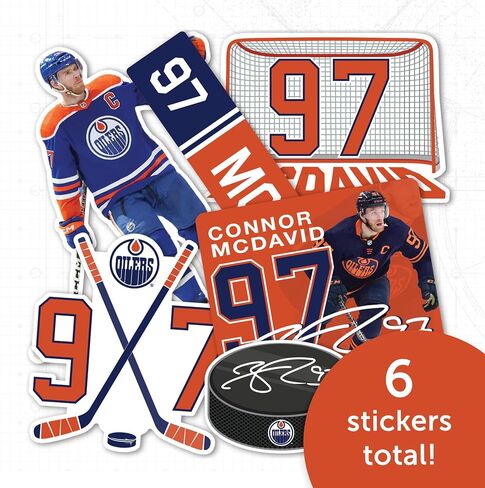 ملصق Desert Cactus Edmonton Oilers لفريق NHL National Hockey League Player ملصق من الفينيل لزجاجة مياه الكمبيوتر المحمول ودفتر قصاصات السيارة (النوع P2 - Connor McDavid) in Saudi Arabia