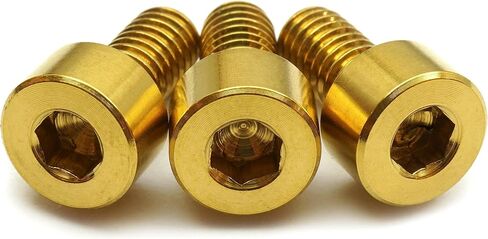 Gold Anodized Titanium finish Screws (3) - Floyd Rose Style Guitar Locking Nut Screws Set - MonsterBolts (Qty 3, Titanium - Gold) in Saudi Arabia