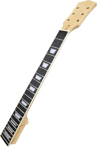 رقبة جيتار كهربائي DIY لقطع غيار جيتار LP 22 فريت 24.75 بوصة رقبة خشب القيقب لوح فريتس من خشب الورد مع صامولة شبه منحرف 42 مم in Kuwait