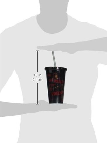 Silver Buffalo SF25087 Universal Scarface Plastic Cold Cup with Lid and Straw, 16-Ounces in Saudi Arabia