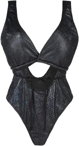 Ibluelover 1 Piece Swimsuit High Cut Backless Swimwear Sexy Lace Up Bathing Suit Printed Design Monokini for Beach Pool in Saudi Arabia