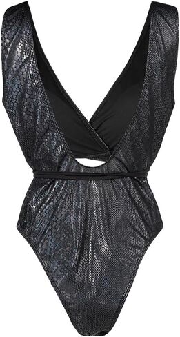 Ibluelover 1 Piece Swimsuit High Cut Backless Swimwear Sexy Lace Up Bathing Suit Printed Design Monokini for Beach Pool in Saudi Arabia