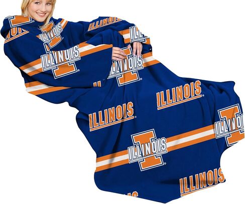 بطانية Illinois Fighting Illini المريحة للبالغين بأكمام، 48 بوصة × 71 بوصة in Saudi Arabia