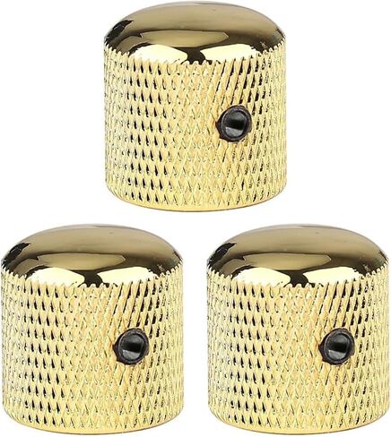 3Pcs Black Nickel Guitar Knobs Metal Dome Volume Tone 6mm Control Knurled Knob for Fender Strat Telecaster Guitar Bass Accessories (Black Nickel) in Saudi Arabia
