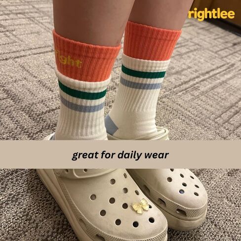 جوارب Rightlee Stay Right Grip للسيدات ذات لونين غير قابلة للانزلاق جوارب بيلاتيس مع مقابض - تناسب المقاس الأمريكي 6-10 in Saudi Arabia