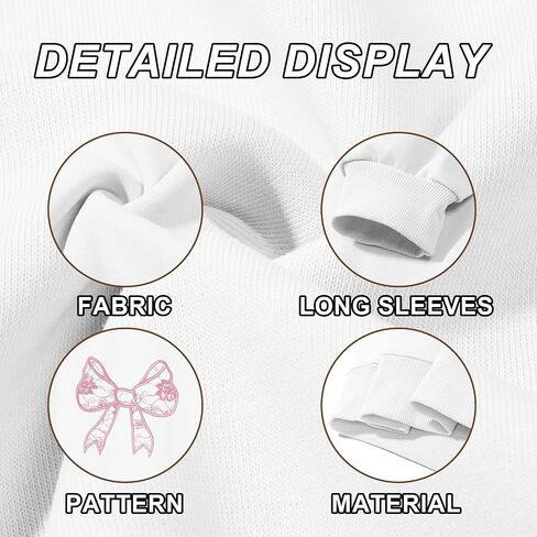 Womens Off Shoulder Sweatshirt Cute Bow Graphic Sweatshirts Coquette Aesthetic Long Sleeve Shirt Pullover Tops in Saudi Arabia