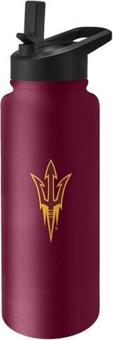 Logo Brands NCAA AZ State Sun Devils 34oz Logo Quencher Bottle - Double-Wall Insulated, Stainless Steel, No-Spill Lid, Easy Carry Handle in Saudi Arabia