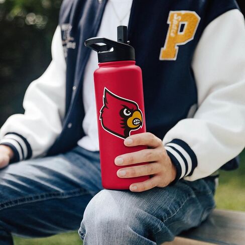 Logo Brands NCAA AZ State Sun Devils 34oz Logo Quencher Bottle - Double-Wall Insulated, Stainless Steel, No-Spill Lid, Easy Carry Handle in Saudi Arabia