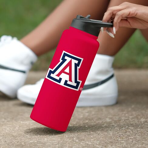 Logo Brands NCAA AZ State Sun Devils 34oz Logo Quencher Bottle - Double-Wall Insulated, Stainless Steel, No-Spill Lid, Easy Carry Handle in Saudi Arabia