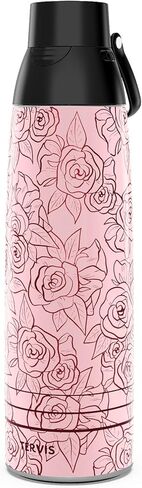 زجاجة مياه Tervis Venture Secret Admirer Rose مصنوعة في الولايات المتحدة الأمريكية، كوب سفر معزول بجدار مزدوج يحافظ على المشروبات باردة وساخنة، 26oz، من الفولاذ المقاوم للصدأ in Kuwait