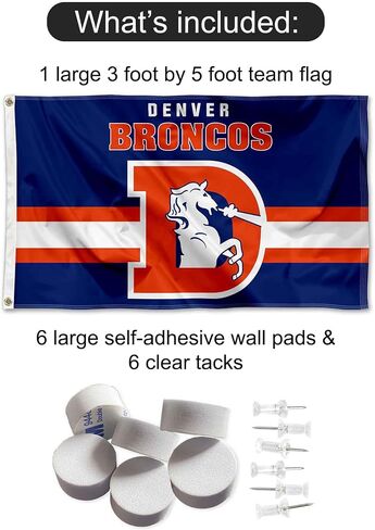 لافتة Denver Broncos Throwback Retro Vintage ومنصات الحائط المزخرفة in Saudi Arabia