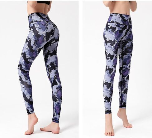 High-Waisted Printed Yoga Pants for Women Tummy Control Yoga Pants for Workout Running Athletic in Saudi Arabia
