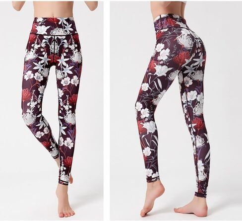 High-Waisted Printed Yoga Pants for Women Tummy Control Yoga Pants for Workout Running Athletic in Saudi Arabia