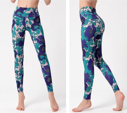 High-Waisted Printed Yoga Pants for Women Tummy Control Yoga Pants for Workout Running Athletic in Saudi Arabia