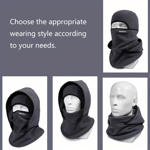 Winter Balaclava Face Mask - Cold Weather Windproof Fleece Lined Neck Gaiter, Multi-Functio Beanie Hat for Outdoor Activities in Saudi Arabia