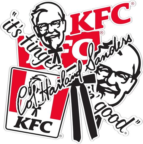 Desert Cactus KFC Sticker Kentucky Fried Chicken Sticker Vinyl Decals Laptop Water Bottle Car Scrapbook T2 (Type 2-4) in Saudi Arabia