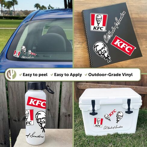 Desert Cactus KFC Sticker Kentucky Fried Chicken Sticker Vinyl Decals Laptop Water Bottle Car Scrapbook T2 (Type 2-4) in Saudi Arabia