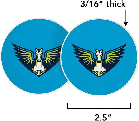 Desert Cactus Dallas Wings Car Accessories WNBA Women's Basketball League Absorbent Sandstone Cup Coasters Licensed Product Set of 2 (Design E) in Saudi Arabia
