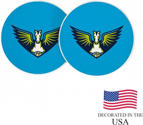 Desert Cactus Dallas Wings Car Accessories WNBA Women's Basketball League Absorbent Sandstone Cup Coasters Licensed Product Set of 2 (Design E) in Saudi Arabia