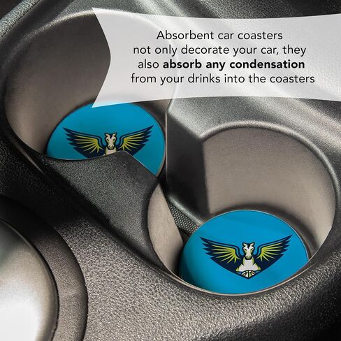 Desert Cactus Dallas Wings Car Accessories WNBA Women's Basketball League Absorbent Sandstone Cup Coasters Licensed Product Set of 2 (Design E) in Saudi Arabia
